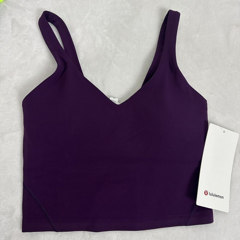 NWT Lululemon Align Cropped Tank Top Dramatic Magenta Size 2 A/B Cups Rare Yoga